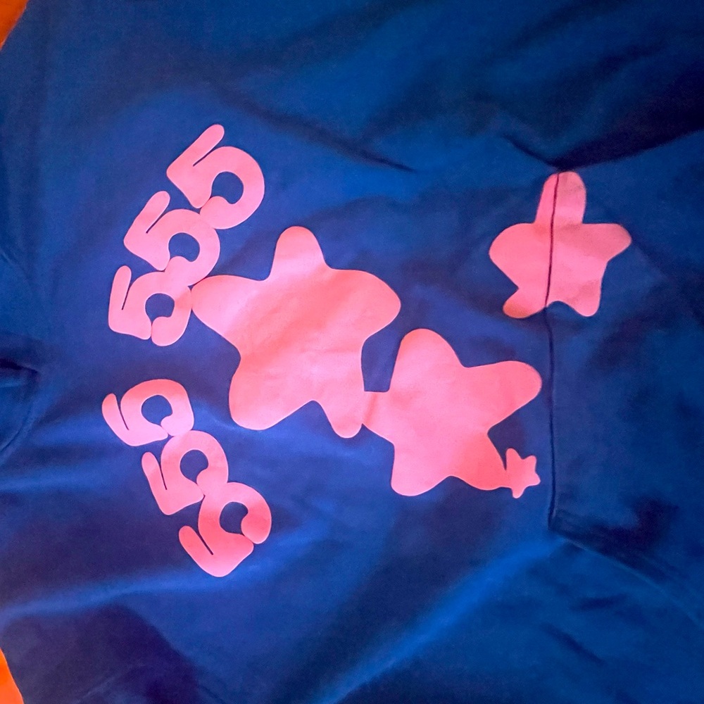 Sp5der hoodie blue.worn 2 times washed.